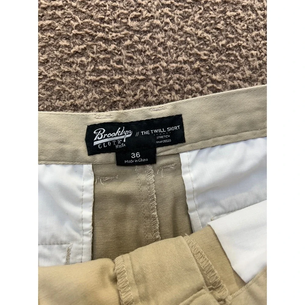 Brooklyn Cloth The Twill Short Mens 36 Khaki Tan Stretch Cotton Chino Shorts